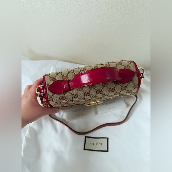 Gucci Canvas Marmont Top Handle Flap Closure Bag - Picture 6 of 9